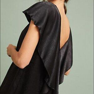 NWT The Odells Black Flounce Dress Anthropologie